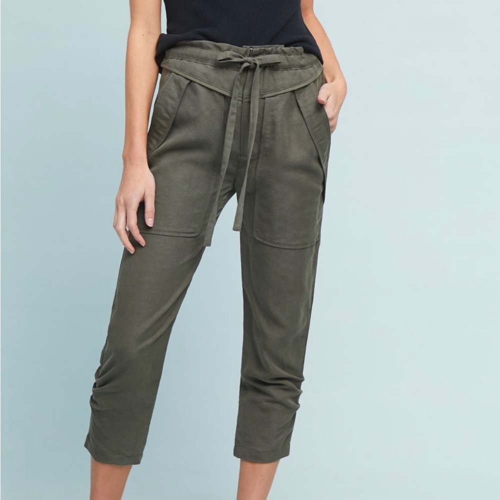 McGuire Stellina Army Green Paperbag Waist Pant like new size 26